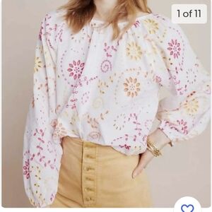 Maeve Anthropologie Addison Eyelet Women's Blouse NWOT